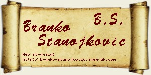 Branko Stanojković vizit kartica
